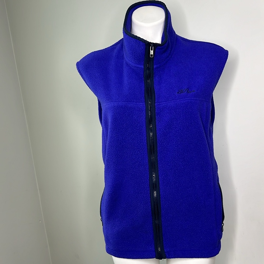 Vintage L.L. Bean Purple Fleece Full Zip Vest size medium